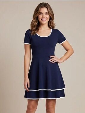 Signature By Robbie Bee Knit Tiered Dress Size L New without Tags Stretchy